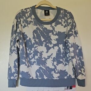 Reebok Women's Abstract Blue and White Sweater. Size Small.